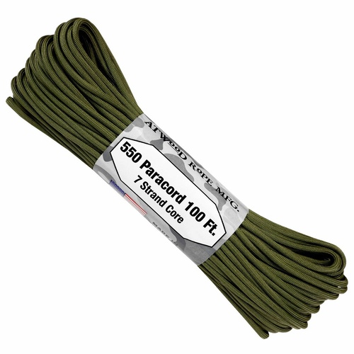 Paracord "OD Green" 550 7 strand (100ft) MADE IN USA
