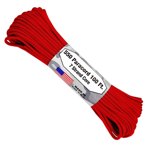 Paracord "Red" 550 7 strand (100ft) MADE IN USA
