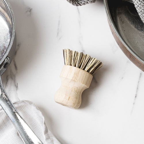 Ever Eco Pot Scrubber Bamboo Handle & Palm Leaf Bristles