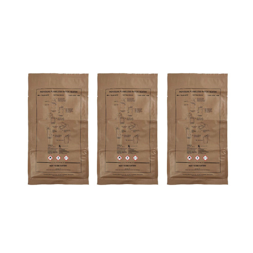 3x Pack Military Individual Flameless Ration MRE Heater