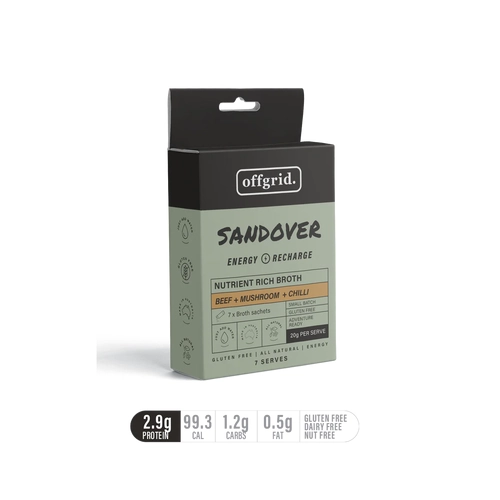 offgrid Broth - Sandover Beef, Mushroom + Chilli Nutrient Rich - 7x pack