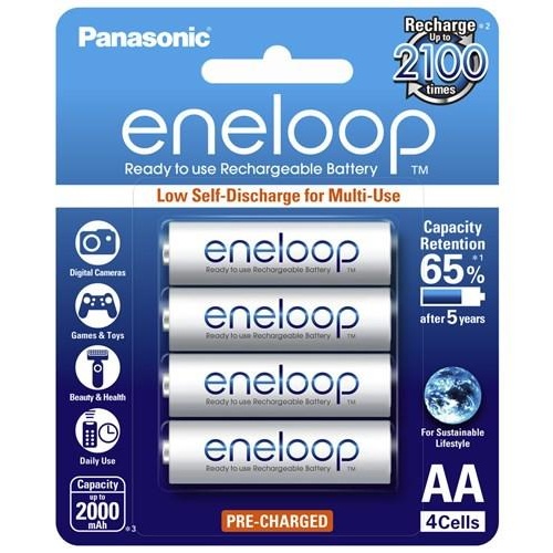 Eneloop Rechargeable Batteries 4xAA Pack