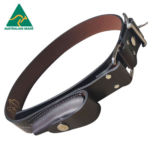 Stockman's Leather Belt with Knife Pouch