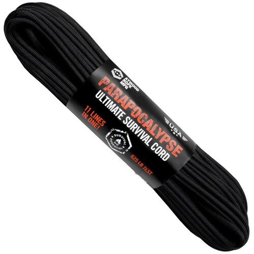 Black 25ft Parapocalypse Kevlar Dyna-X 11-Strand