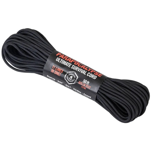 Black 50ft Parapocalypse Kevlar Dyna-X 11-Strand