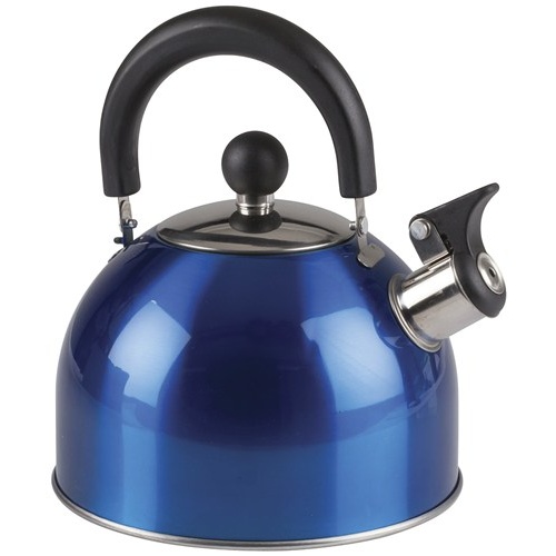 Stainless Steel Anodised Whistling Kettle Blue