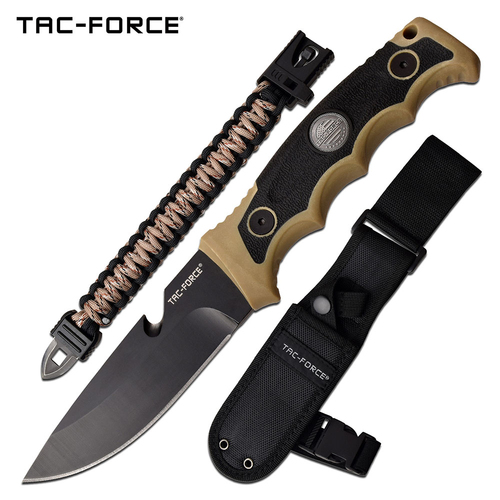 Tac Force Fixed Blade w/ Survival Paracord Bracelet