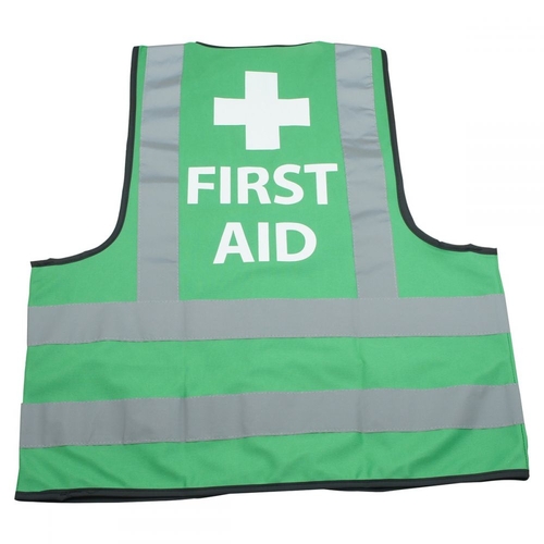 High-Visibility First Aid Vest – Green