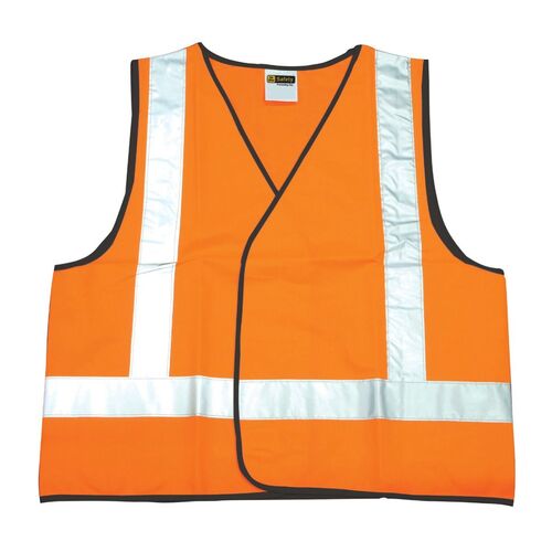 High Visibility Orange Safety Day/Night Vest Large