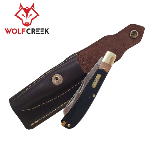 Wolf Creek 2 Blade Trapper Folding Knife with Pouch