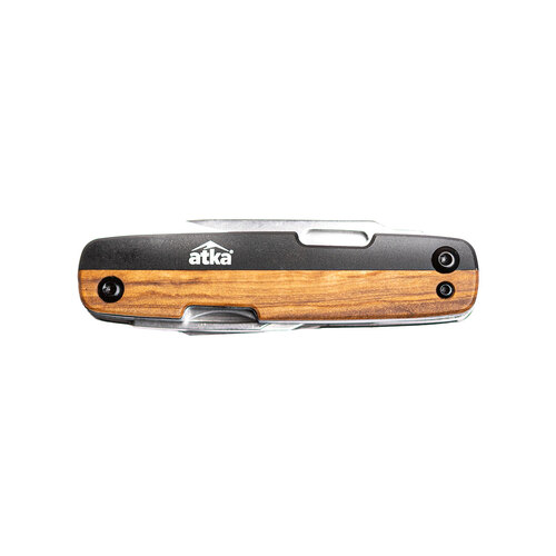 Atka EDC Multipurpose Tool with Knife Black / Olive Wood